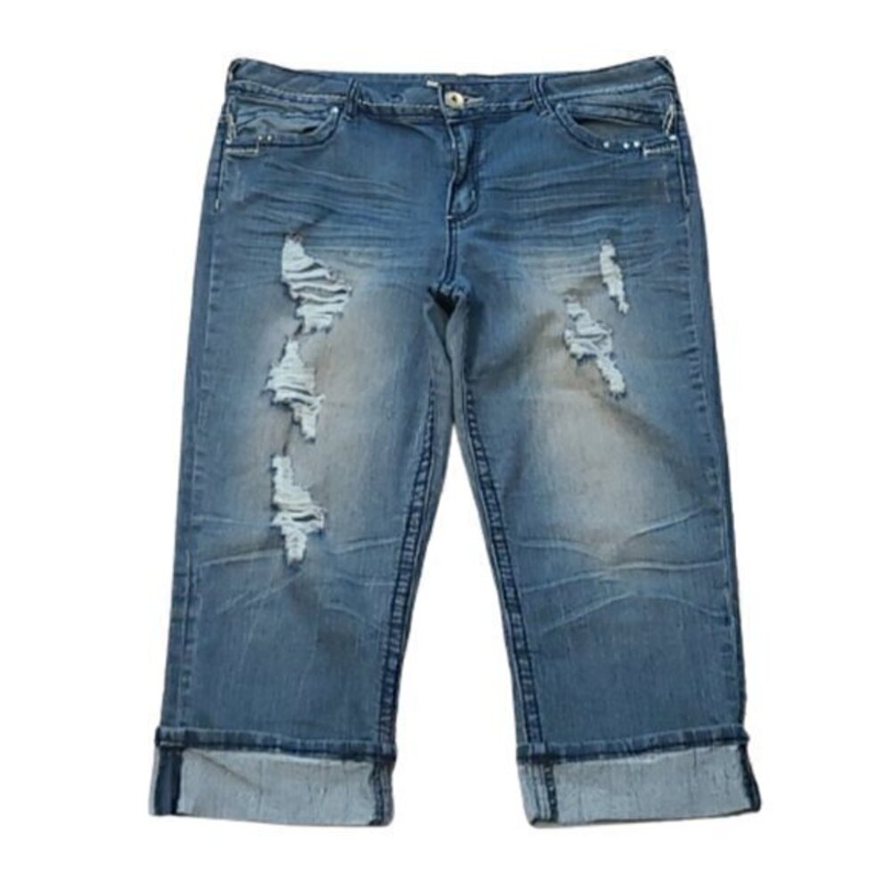 [Fashion Bug] Distressed Cuffed Capris - Size 16